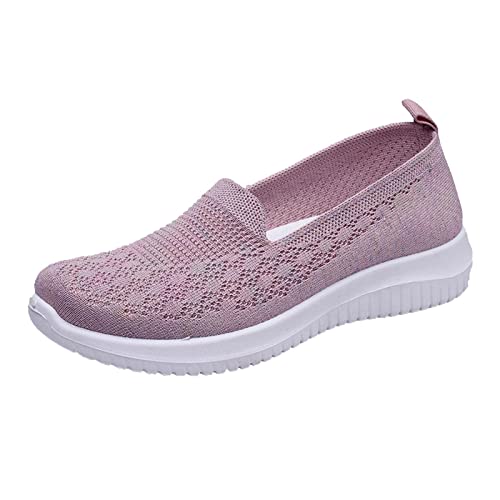 Turnschuhe Frauen mit Mesh-Obermaterial Damenschuhe Mesh-Socken Schuhe Casual One Foot Wear Damenschuhe Atmungsaktive Casual Sportschuhe Basketballschuhe Golfschuhe (Pink, 38) von Generisch