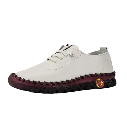 Turnschuhe Herren Atmungsaktiv,Freizeitschuhe Herren Wasserdicht Trekkingschuhe Verschleißfest Flache Schuhe rutschfeste Joggingschuhe Unisex Fitnessschuhe Fashion Schnürschuhe Einfarbig von Generisch