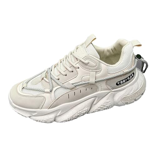 Turnschuhe Herren Dicker Sohle Sneaker rutschfest Plateauschuhe Breite Füße Atmungsaktive Joggingschuhe Aufzug Shoes Elevate Schuhe Chunky Schnür Freizeitschuhe Bequeme BarfußSchuhe von Generisch