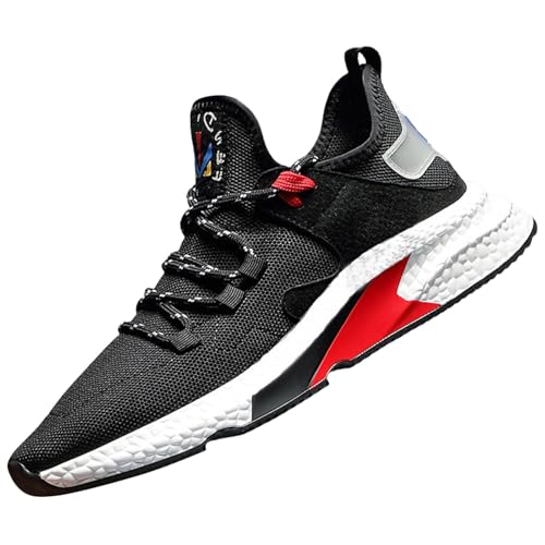 Turnschuhe Herren Extra breite Netzstoff Freizeitschuhe Leichte Atmungsaktive Straßenlaufschuhe mit Fußgewölbeunterstützung weiche Unterseite Sportschuhe Spitzschuh Schnürhalbschuhe Fitnessschuhe von Generisch