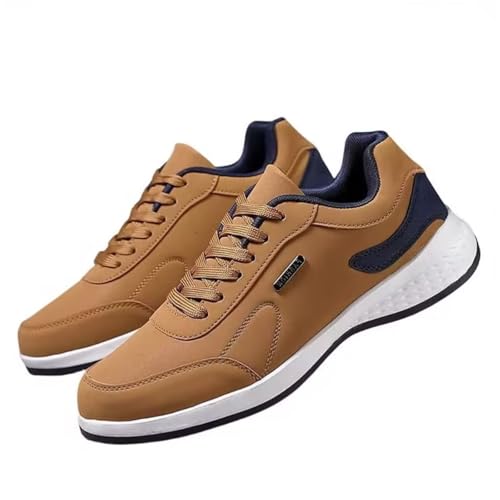 Turnschuhe Herren Leder, Business Sportschuhe Herren, Freizeitschuhe Sportlich Halbschuhe Mit Schnürsenkel Laufschuhe rutschfest Trainers Leichtgewichts Schlupfschuhe Flach Schnürschuhe von Generisch