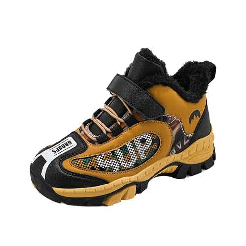Turnschuhe Kinder Jungen Hallenschuhe Sportschuhe Warm Gefüttert Winterschuhe Wanderschuhe rutschfeste Sneaker Laufschuhe Kinderschuhe Outdoor Schnürschuhe Fitnessschuhe Hallenturnschuhe von Generisch