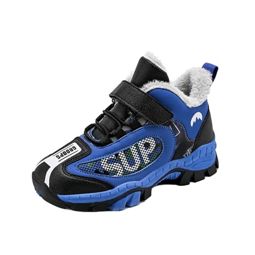 Turnschuhe Kinder Jungen Hallenschuhe Sportschuhe Warm Gefüttert Winterschuhe Wanderschuhe rutschfeste Sneaker Laufschuhe Kinderschuhe Outdoor Schnürschuhe Fitnessschuhe Hallenturnschuhe von Generisch