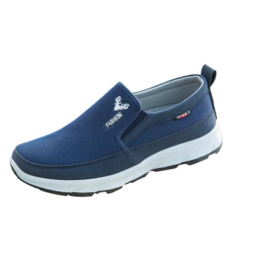 Turnschuhe Loafer Herren, Lederschuhe Ohne Schnürsenkel Sneaker Slip-On Freizeitschuhe Elegant Casual Straßenlaufschuhe Freizeit Orthopädische Business Bequem Einstecker Schuhe von Generisch