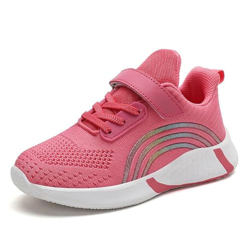 Turnschuhe Mädchen Hallenschuhe Kinder Sportschuhe mit Klettverschluss Atmungsaktiv Hallenturnschuhe Sport Jogger Sneaker Helle Sohle Kinder Mädchen Jungen Wanderschuhe Laufschuhe Kinderschuhe von Generisch