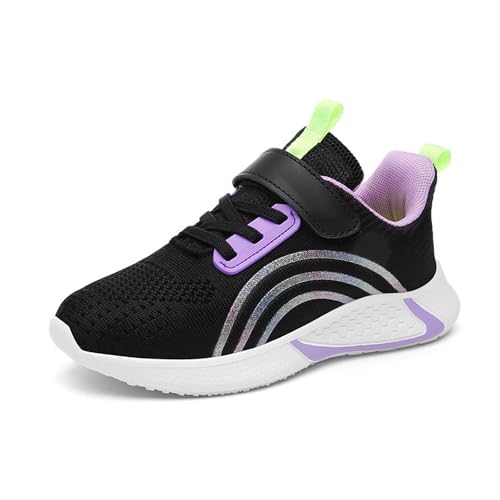 Turnschuhe Mädchen Hallenschuhe Kinder Sportschuhe mit Klettverschluss Atmungsaktiv Hallenturnschuhe Sport Jogger Sneaker Helle Sohle Kinder Mädchen Jungen Wanderschuhe Laufschuhe Kinderschuhe von Generisch