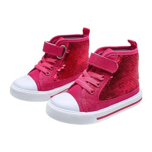 Turnschuhe Mädchen High Top Sequin Verziert Modisch Sneakers Riemen Verschluss für Schule Freizeit Frühling Herbst Plateau Schuhe von Generisch