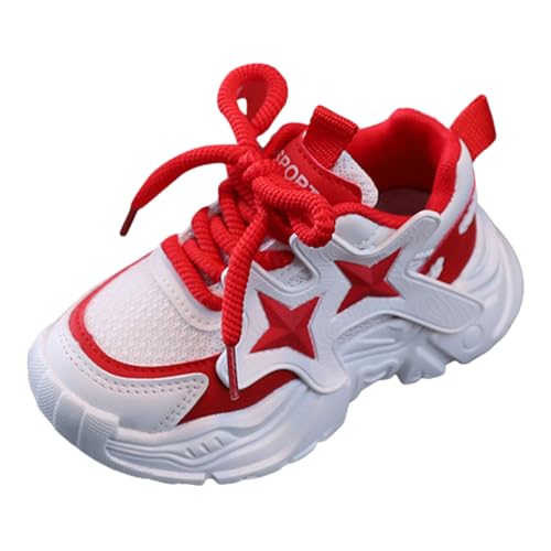 Turnschuhe Mädchen Leder Mesh Mix Oberteil Schnürung Sneakers Dicke Plateau Sohle für Unterstützung Style Ganzjährig Freizeitschuhe von Generisch