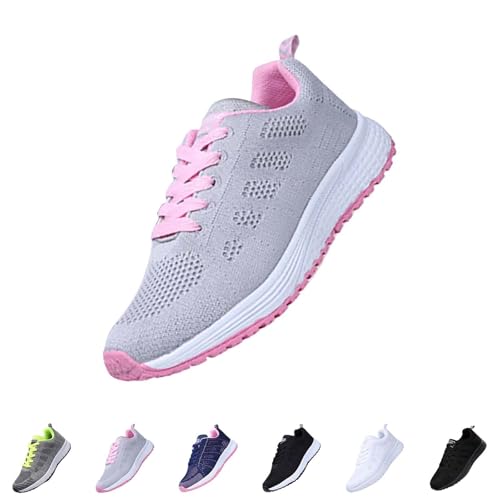 Turnschuhe Mit Plateausohle Damen Weiss Damen Atmungsaktive Mesh-Lässig Sportschuhe Leicht Weich & Bequem Hallenschuhe Mit Dämpfung Sneakers Weite Laufschuhe Rutschfest Joggingschuhe Knöchelhoch von Generisch