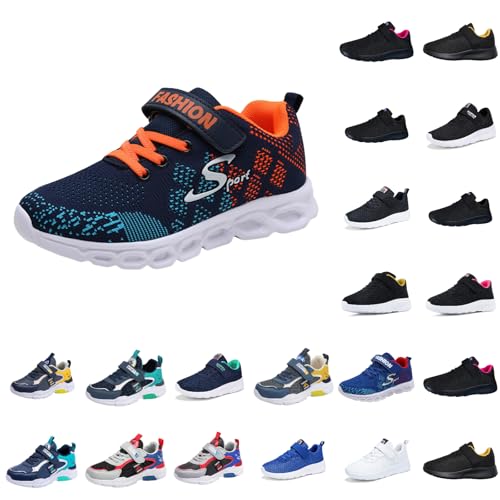 Turnschuhe Unisex Kinder Mesh Sportschuhe Leicht Klettverschluss Hallenschuhe Mädchen Kinderschuhe Atmungsaktiv Jungen Laufschuhe Freizeit Sneaker Freizeitschuhe A06- Gold 36 von Generisch