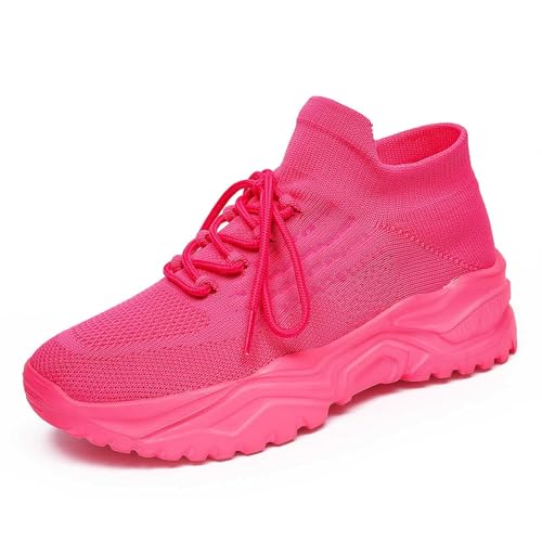 Turnschuhe für Damen Leicht Atmungsaktiv Sportschuhe Barfuß Breites Barfußschuhe Gym Fitness Running Shoes Bequeme Laufschuhe Keilabsatz Sneaker Walkingschuhe von Generisch