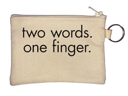 Two Words One Finger Key Chain Coin Purse Beige Two Words One Finger Key Chain Coin Purse Beige von Generisch