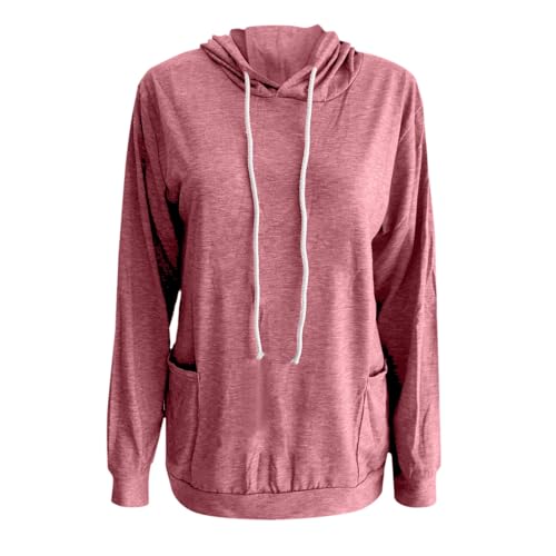 Übergangsjacke Damen Lang Mit Kapuze Laufjacke Damen Dünn Leicht Große Größen Kapuzenpullover Kordelzug Trainingsjacke Loose Sweatjacke Mit Taschen Sweatpullover Einfarbig Kapuzenpulli Atmungsaktive von Generisch