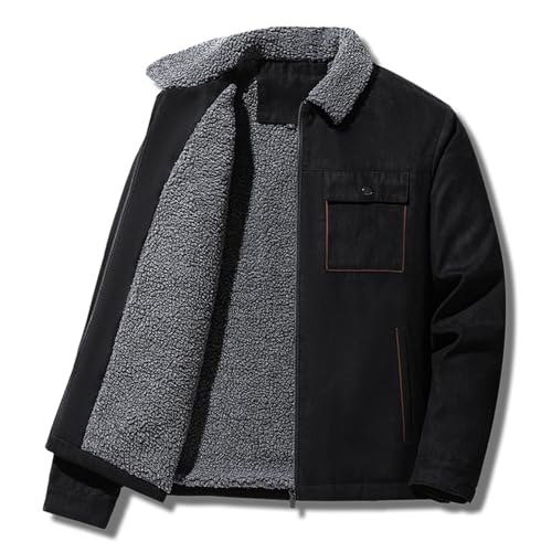 Übergangsjacke Herren Business Jacke Basic Winddichte Fleece Outdoor Herren Jacke Winterjacke wasserdichte Fleecejacke Warm Gefüttert Sportliche Full Zip von Generisch