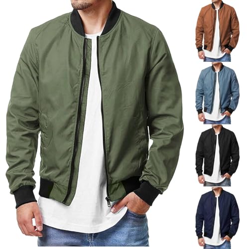 Übergangsjacke Herren S-ommer Bomberjacke Leichte Sommerjacke Casual Sweatjacke Blouson Jacke Zipper Fliegerjacke Langarm Strickjacke Große Größen Pilotenjacke Hemdjacke Freizeitjacke (Army Green, M) Übergangsjacke Herren S-ommer Bomberjacke Leichte Sommerjacke Casual Sweatjacke Blouson Jacke Zipper Fliegerjacke Langarm Strickjacke Große Größen Pilotenjacke Hemdjacke Freizeitjacke (Army Green, M) von Generisch