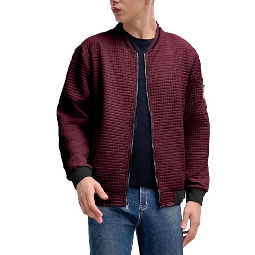 Übergangsjacke Herren Waffel Bomberjacke Dünne Herbstjacke Leicht Jacken Casual Blouson Softshelljacke mit ReißVerschlusstasche LäSsig Herbst Winter Fliegerjacke Freizeitjacke College Jacke Übergangsjacke Herren Waffel Bomberjacke Dünne Herbstjacke Leicht Jacken Casual Blouson Softshelljacke mit ReißVerschlusstasche LäSsig Herbst Winter Fliegerjacke Freizeitjacke College Jacke von Generisch