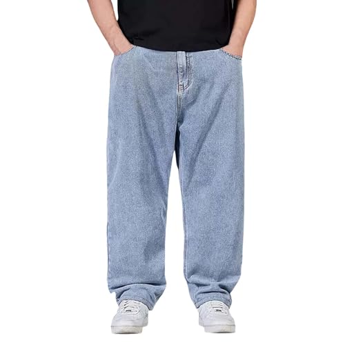 Übergröße Baggy Wide Leg Jeans: Gerade Jeans für Herren U Classic Basic Denim Jeans Classic Fit Jeans Baggy Jeans für mich Hip Hop Jeans Streetwear Relaxed Jeans - Jeans für Herren UK Baggy, hellblau, Übergröße Baggy Wide Leg Jeans: Gerade Jeans für Herren U Classic Basic Denim Jeans Classic Fit Jeans Baggy Jeans für mich Hip Hop Jeans Streetwear Relaxed Jeans - Jeans für Herren UK Baggy, hellblau, von Generisch