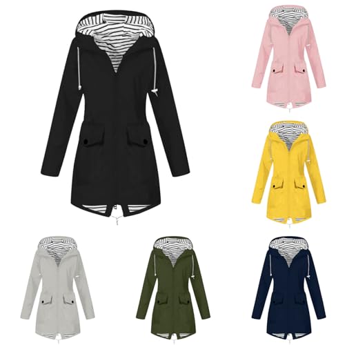 Übergröße Regenjacke Damen Wasserdicht Atmungsaktiv Winddichter Wasserdicht Softshelljacke mit Kapuze Lang Fahrrad Regenparka Jacke Gestreiftes Mantel Outdoorjacke Regenmantel Wandern Übergröße Regenjacke Damen Wasserdicht Atmungsaktiv Winddichter Wasserdicht Softshelljacke mit Kapuze Lang Fahrrad Regenparka Jacke Gestreiftes Mantel Outdoorjacke Regenmantel Wandern von Generisch