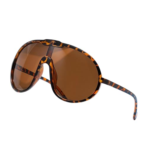 "Übergroße Sonnenbrille Damen Herren - 100% UV400 Schutz - Leichter Rahmen mit Schildform - Modische Oversized Sunglasses für Strand & Autofahren - Inkl. Mikrofaseretui" (C) von Generisch