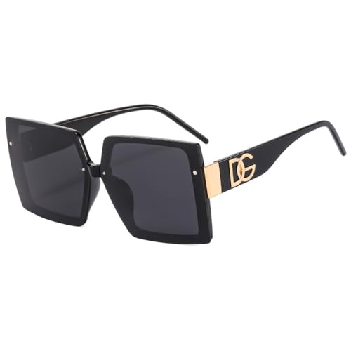 Übergroße Sonnenbrille für Damen, polarisierte Brillen, Schattierungen für Herren, UV400, Schwarz , Einheitsgröße von Generisch