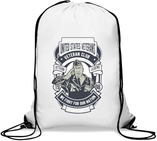 US Veteran We Fight for Our Nation Turnbeutel Casual Drawstring Bag White von Generisch