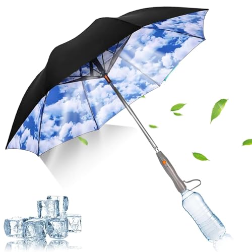 UV-blockierender Regenschirm mit Ventilator und Sprühnebel, multifunktionaler Regenschirm mit Ventilator und Nebel, USB-wiederaufladbarer Sonnenschirm, kühlender Regenschirm mit Ventilator, zum von Generisch