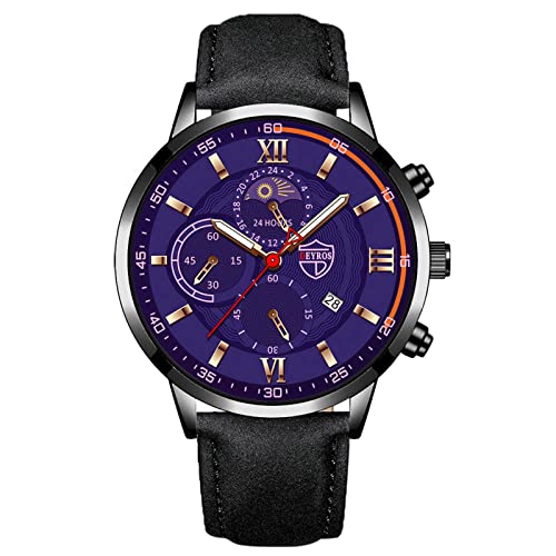 Uhr für Herren Edelstahlarmband Mode Sport Herrengehäuse aus rostfreiem Stahl Lederarmband Andockuhr Damen Digitaluhr Wasserdicht Keramik (B, One Size) von Generisch