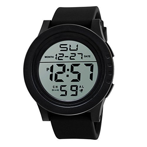 Uhr für Herren Sport LED-Herrenuhr wasserdicht Fashion-Digitale Quarzuhr für Herren Armbanduhr Ohne Verschluss (Black-d, One Size) von Generisch