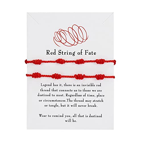 Uhr und Armband Set 2 Stück Rot String Armbänder Rot Armband Einstellbar Rot Knoten String Armband für und Viel Glück für Herren Kleine Uhr, rot, Einheitsgröße von Generisch
