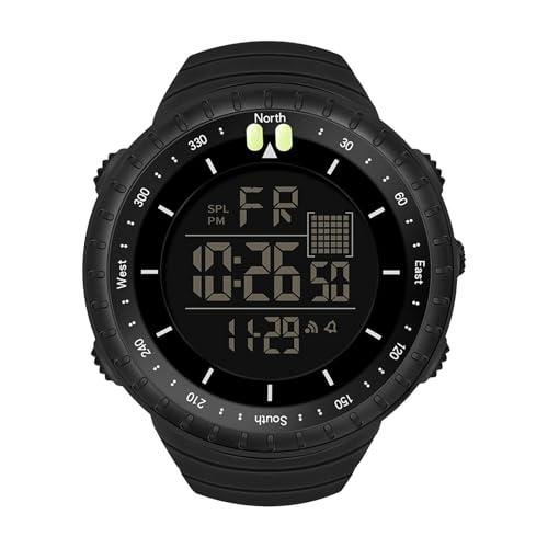 Uhren Herren Analog Quarz Outdoor Bergsteigen Multifunktionale Trendy Nachtlicht Große Bildschirm Modische Student Uhr Armbanduhr Der (A, One Size) von Generisch