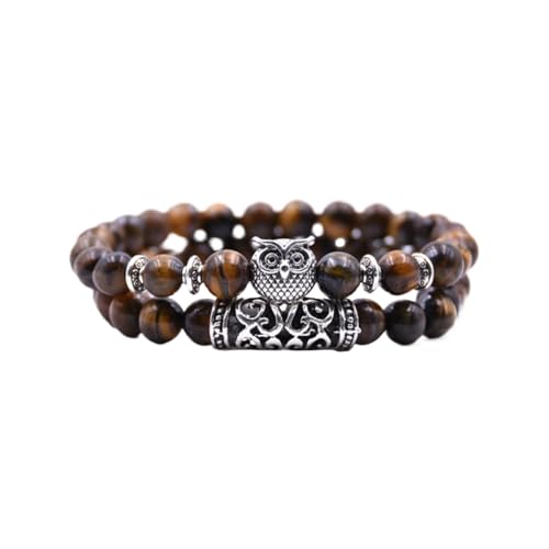 Uhren Mit Lederarmband Herren Naturstein-Armband, Naturstein-Perlenarmband, Vulkangestein, roter Stift E, vielseitiges Paar-Armband Organizer Für Schmuckkästchen (C, One Size) von Generisch