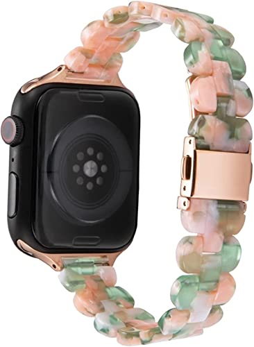 Uhrenarmband aus Kunstharz, kompatibel mit Apple Watch Serie 1, 2, 3, 4, 5, 6, SE, 44 mm, 40 mm, 42 mm, 38 mm, für Herren und Damen, Armband Zubehör (42 mm oder 44 mm 5), 36, A von Generisch