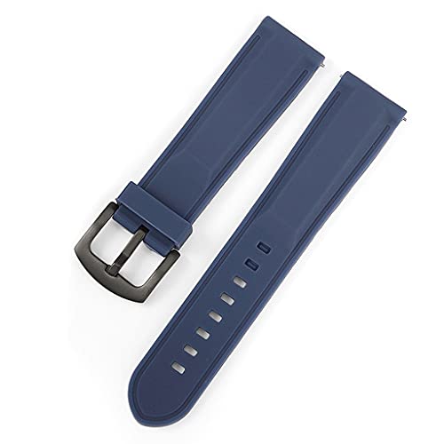 Uhrenarmband für Sportuhren, 18 mm, 20 mm, 22 mm, 24 mm, Ersatzband, Gummi-Armband, Edelstahlschnalle (Schwarz 2,20 mm), 20 mm von Generisch