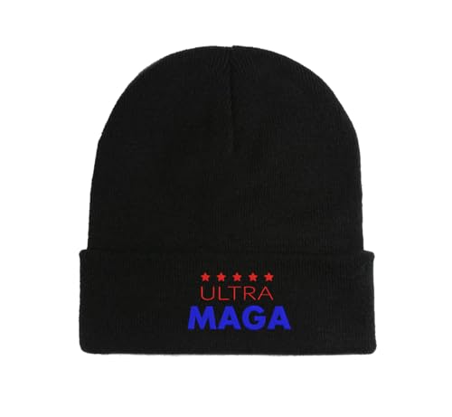Ultra MAGA Bestickte Beanie Mütze Wintermütze Schwarz, Schwarz , Einheitsgröße von Generisch