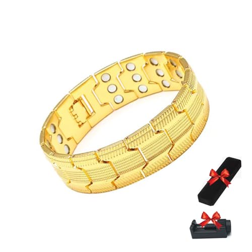 Ultrastarkes magnetisches Kupferarmband herren, magnetische Kupferarmbänder für Männer, verstellbares Armband (Gold) von Generisch