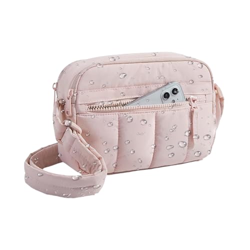 Umhängetasche Damen, Bauchtasche Mit Multi Taschen, wasserdicht Puffige Sling Bag Aus Nylon Rosa, Für Reise Wandern Und Shopping Umhängetasche Damen, Bauchtasche Mit Multi Taschen, wasserdicht Puffige Sling Bag Aus Nylon Rosa, Für Reise Wandern Und Shopping von Generisch