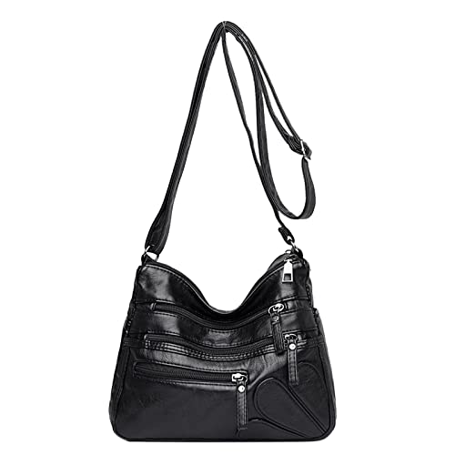 Umhängetasche für Damen, lässig, verstellbarer Riemen, Schultertasche, Nylon-Schultertasche, Schwarz , Einheitsgröße von Generisch