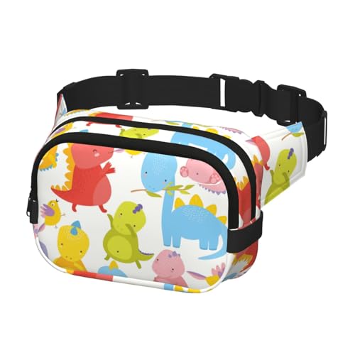 Umhängetasche für Damen und Herren, modische Gürteltasche zum Wandern, Laufen, Reisen, Dinosaurier-Baby-Muster von Generisch