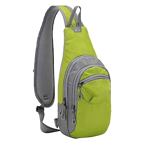 Umhängetasche für Herren und Damen, mit Reißverschluss, Einzelschultertasche, Radfahren, Sporttasche, Brusttasche, Bergsteigen, Reisen, kleiner Rucksack, Herren-Schultertaschen, grün, Einheitsgröße von Generisch