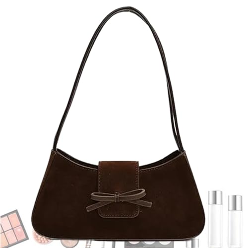 Umhängetasche mit Schleife | PU Leder Damen Unterarmtasche | Tragbare Sling Bag Mode Satchel Bag für Reisen Arbeit Alltag Einkaufen, coffee, Refer to description Umhängetasche mit Schleife | PU Leder Damen Unterarmtasche | Tragbare Sling Bag Mode Satchel Bag für Reisen Arbeit Alltag Einkaufen, coffee, Refer to description von Generisch
