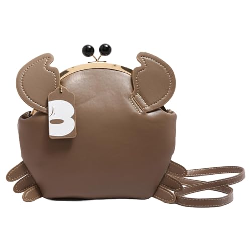 Umhängetasche mit Tiermotiv, schwarze Krabbenform, PU-Leder, lässige Umhängetasche für Damen (leicht und stilvoll), khaki, 20cm von Generisch