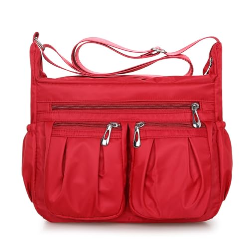 Umhängetasche mit mehreren Taschen, Nylon, Reisetasche und Handtaschen, Crossbody-Tasche für Damen, transparente Umhängetasche, rot, Einheitsgröße von Generisch