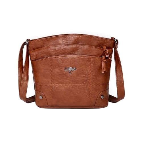 Umhängetasche weichem mit Taschen großer Kapazität. Umhängetasche. Einfache trendige Retro-Umhängetasche mit Taschen großer Kapazität Umhängetaschen Damen Klein Party (B, One Size) von Generisch