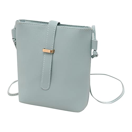 Umhängetaschen Damen Klein Günstig Damen Umhängetasche Modische einfache einfarbige Umhängetasche Handytasche leicht praktisch Umhängetaschen Damen (Blue, One Size) von Generisch