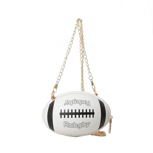 Umhängetaschen Herren 10 Rugby-Form, Damen-Tageshandtasche, Clutch-Tasche, Umhängetasche, Umhängetasche, Mädchen-Geldbörse, Neuheit, lustige Tasche Damen Umhängetaschen Vintage (White, One Size) von Generisch