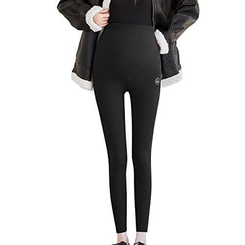 Umstandshose Damen Schwarz-Winterhose Damen Thermo Umstandskleid Winter Plus Size Samt Verdickung Umstandsmode Schwangere Leggings Thermoleggings Thermo Strumpfhose Unterwäsche Warme Kleidung von Generisch