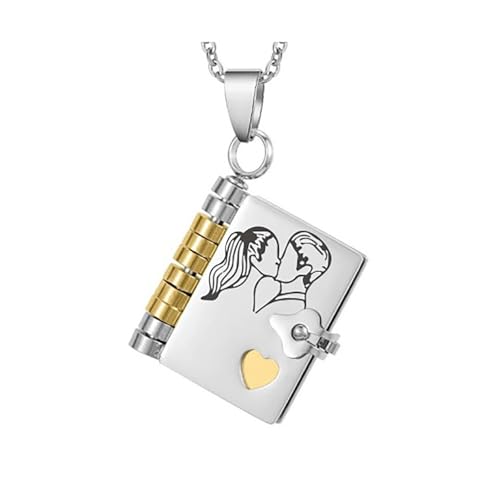 Unglaubliche versteckte Nachricht Buch Medaillon für meine Tochter – verstellbarer Herzanhänger von Mama und Papa, 7.0*5.0*2.0 von Generisch