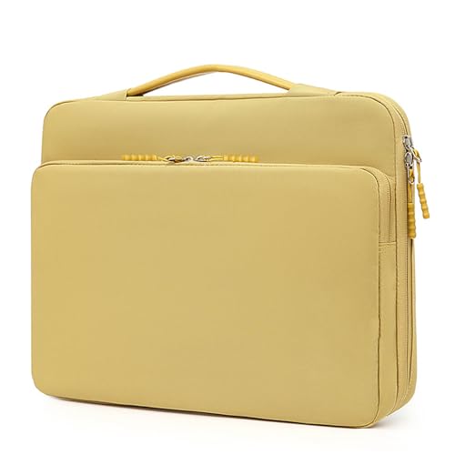 Unisex Computertasche, Verschleißfeste Bürotasche, mehrschichtige Design-Handtasche, geeignet für Computer- und Handyaufbewahrung, zitronengelb, s von Generisch