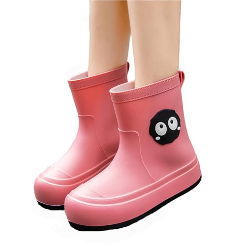 Unisex Kinder Gummistiefel Junge Mädchen Rain Boot wasserdichte Regen Stiefel Regenstiefel mit rutschfeste Sohle und Silber Regen Schule Freizeit Garten Camping von Generisch