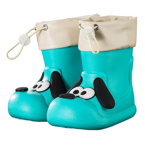 Unisex Kinder Gummistiefel Mit Verschnürbarer Nylonstulpe wasserdichte Regenstiefel Rutschfester Federleichte Atmungsaktiv Regenschuhe Gartenschuhe Hohe Gummistiefel Für Jungen (Blue, 2-3Years) von Generisch